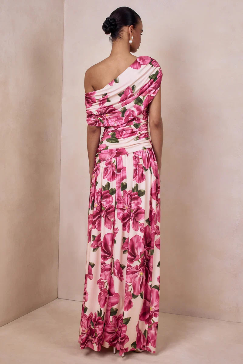 A-Line One-Shoulder Asymmetric Floor-Length Prom Dress - Chloe Dress