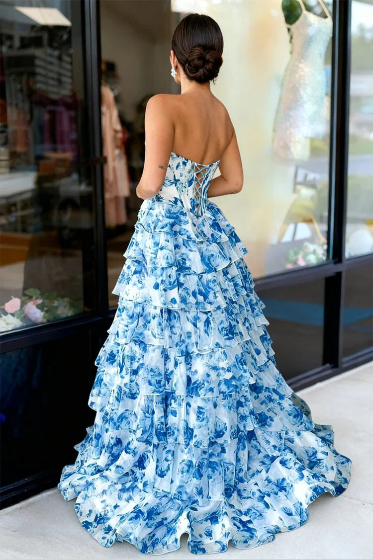 A-Line Sweetheart Lace Ruffled Prom Dress - Chloe Dress