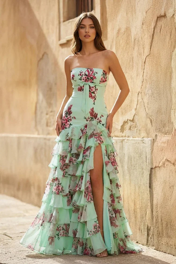 Mermaid Sweetheart Lace Ruffled Prom Dress - Chloe Dress