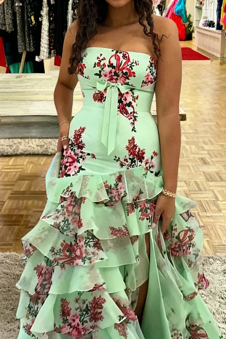 Mermaid Sweetheart Lace Ruffled Prom Dress - Chloe Dress