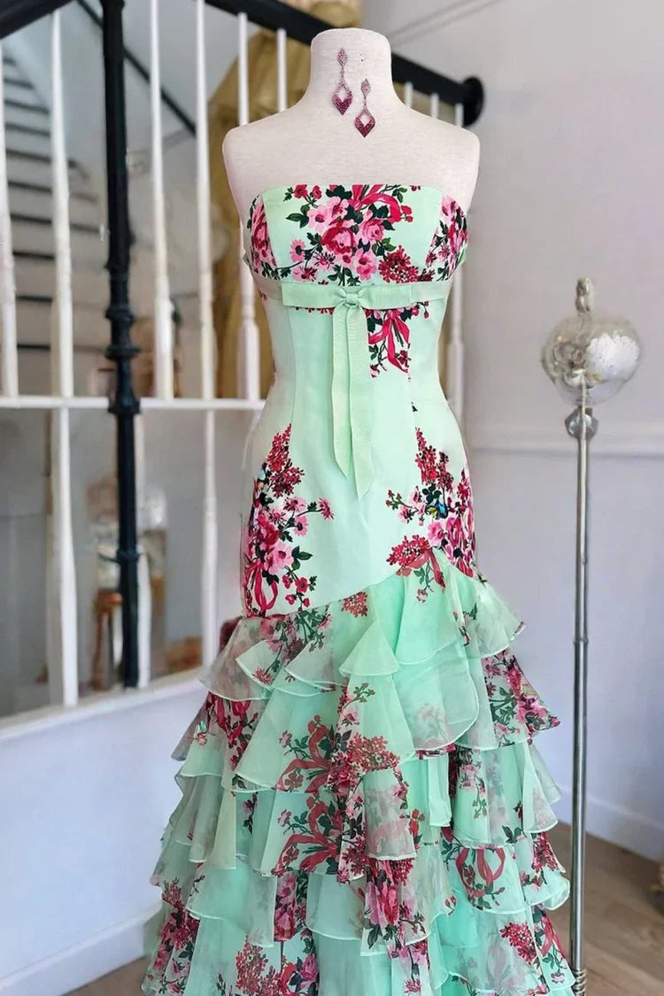Mermaid Sweetheart Lace Ruffled Prom Dress - Chloe Dress