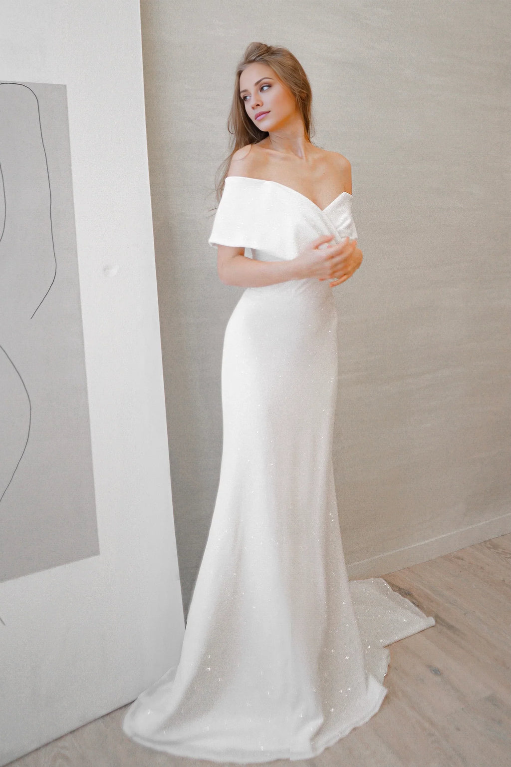 Mermaid Off-Shoulder Sleeveless Floor-Length Wedding Dress - Chloe Dress