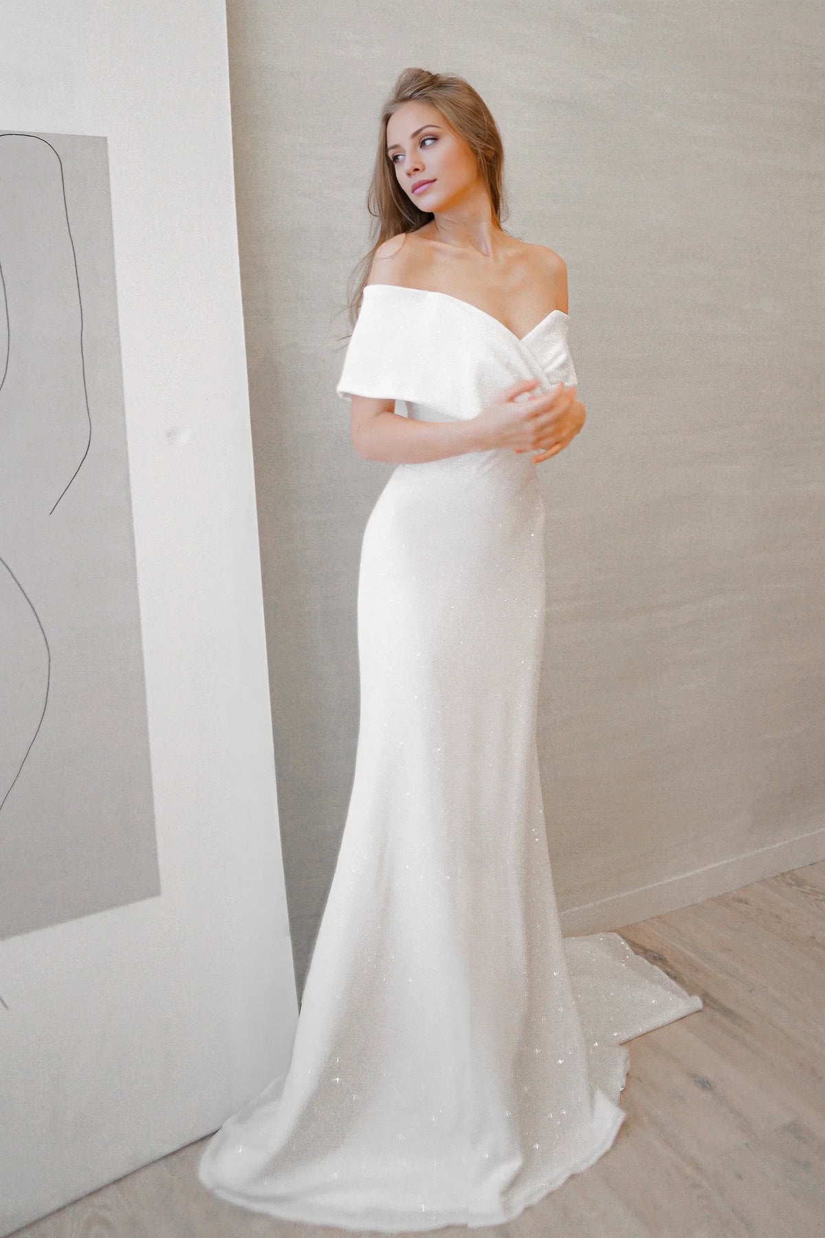 Mermaid Off-Shoulder Sleeveless Floor-Length Wedding Dress - Chloe Dress