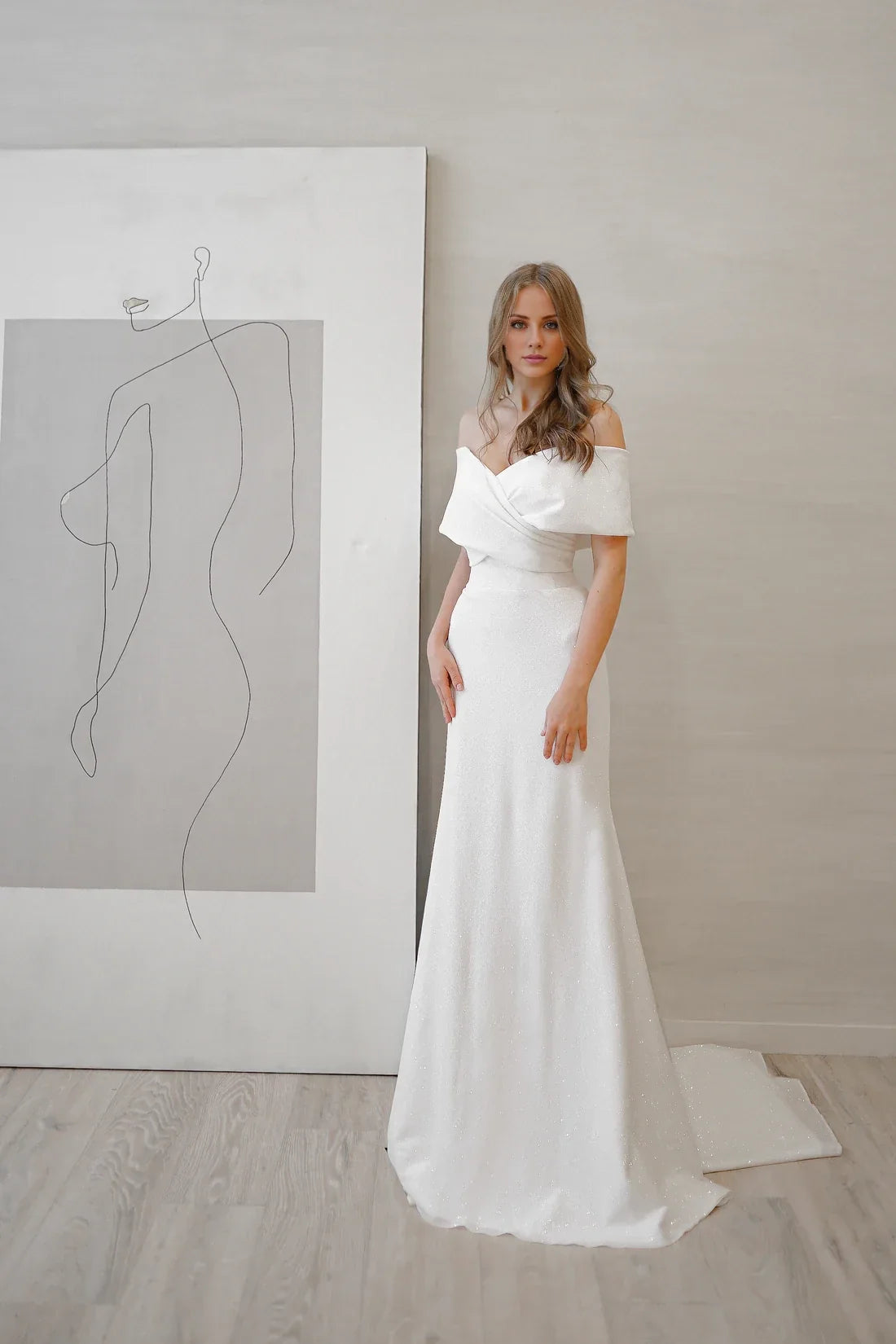 Mermaid Off-Shoulder Sleeveless Floor-Length Wedding Dress - Chloe Dress