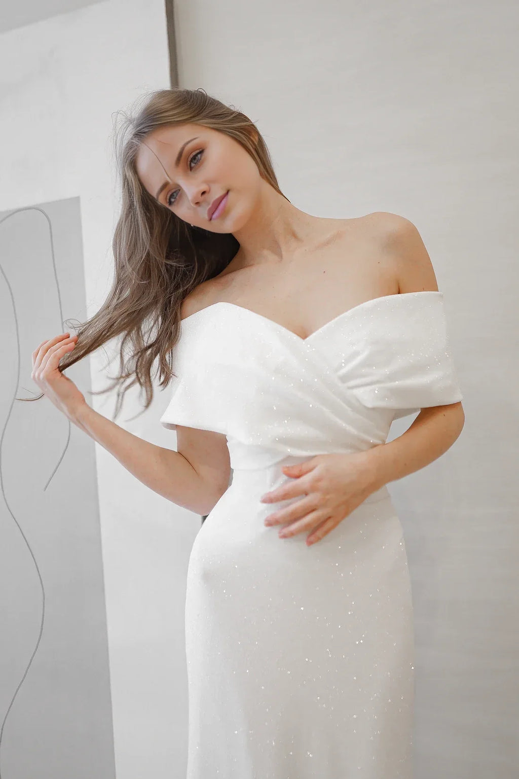 Mermaid Off-Shoulder Sleeveless Floor-Length Wedding Dress - Chloe Dress