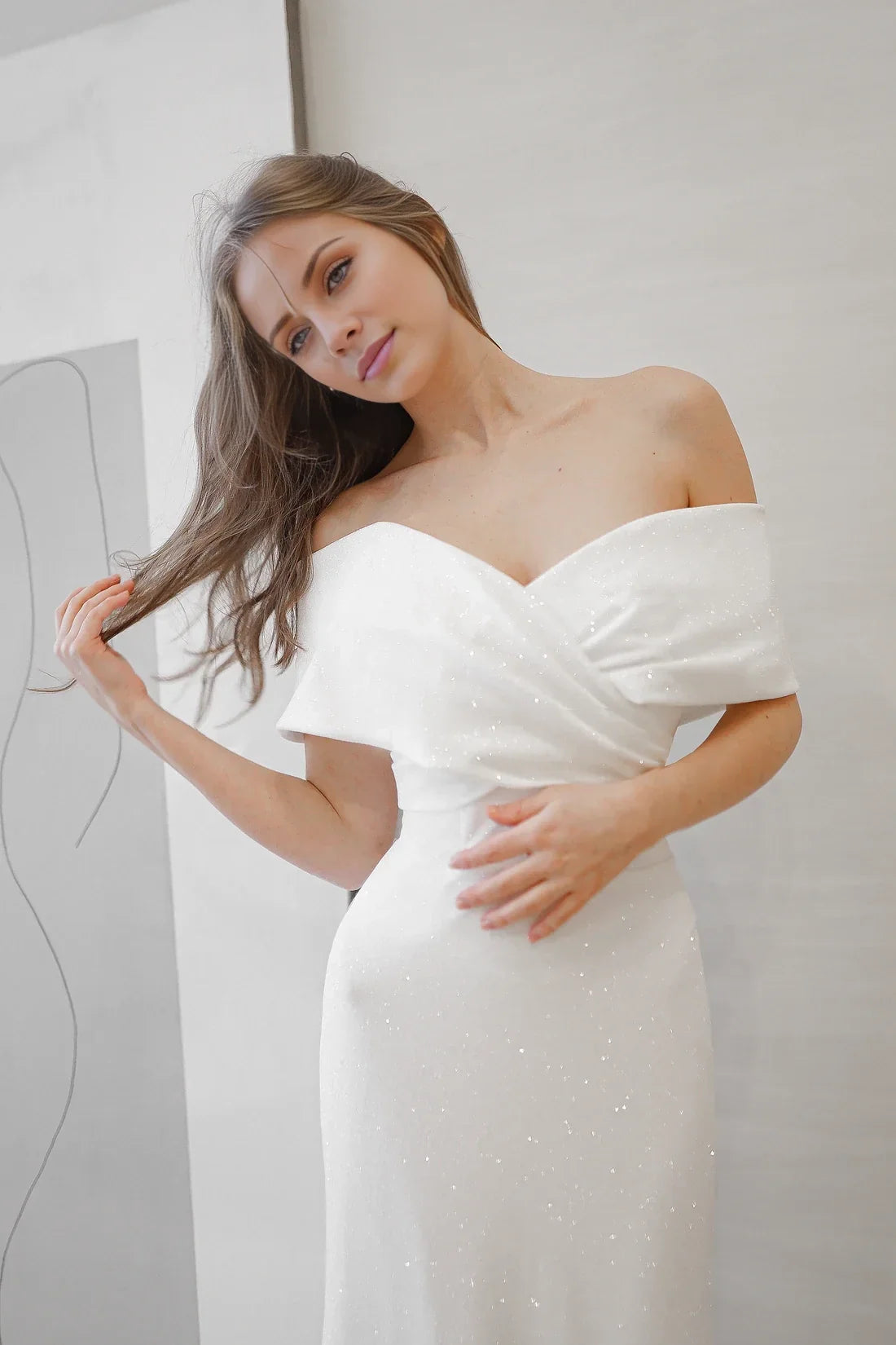 Mermaid Off-Shoulder Sleeveless Floor-Length Wedding Dress - Chloe Dress