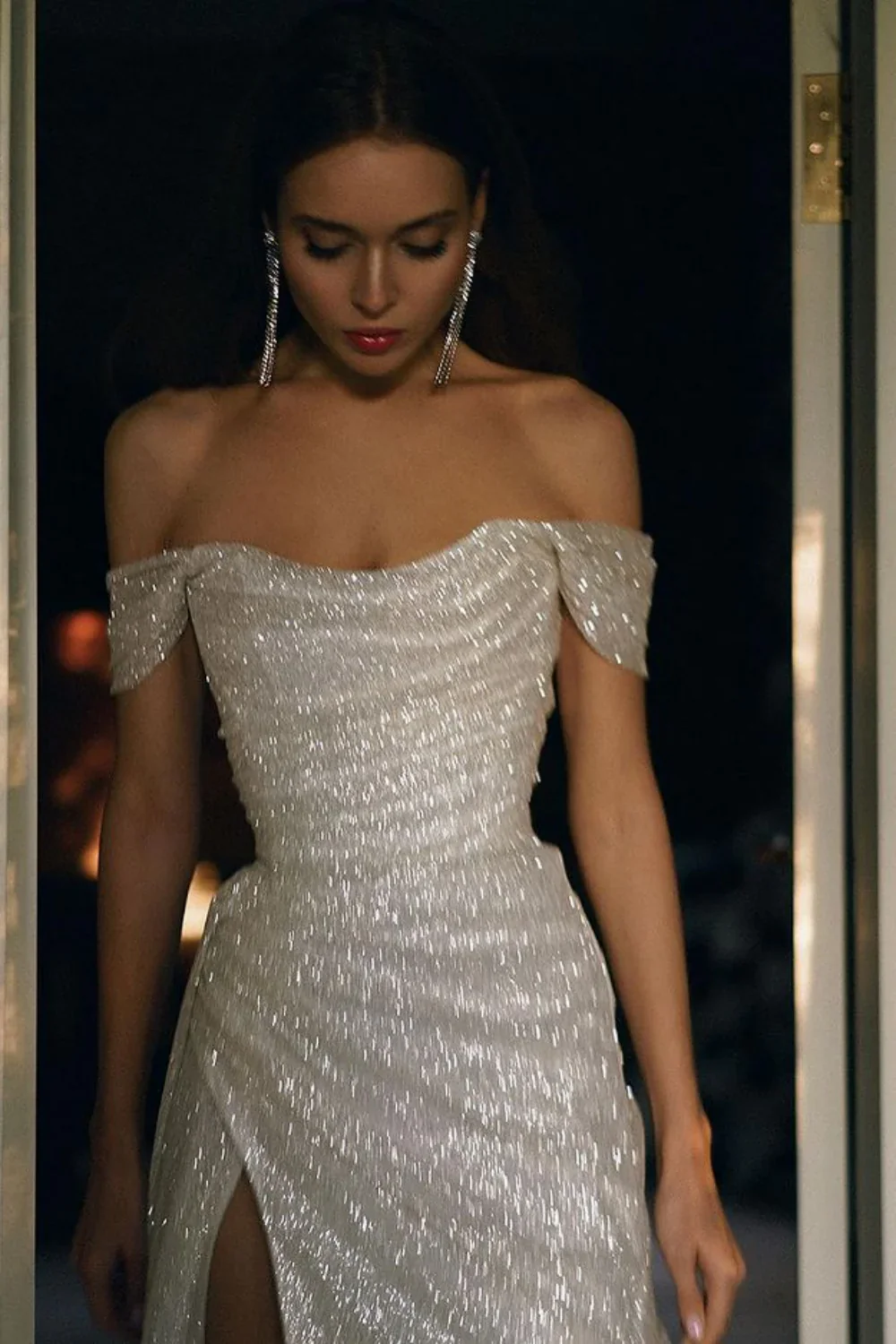 Mermaid Sequin Lace-Up Back Floor-Length Evening Dress - Chloe Dress