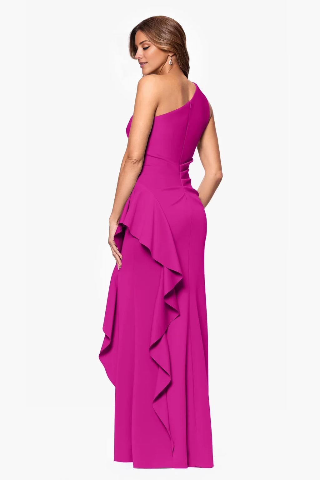 Mermaid One-Shoulder Backless Ruffled Floor-Length Prom Dress - Chloe Dress