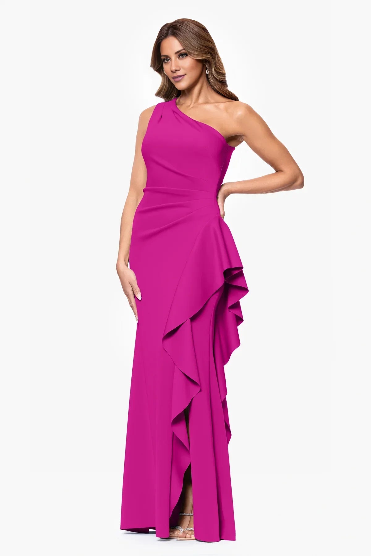 Mermaid One-Shoulder Backless Ruffled Floor-Length Prom Dress - Chloe Dress