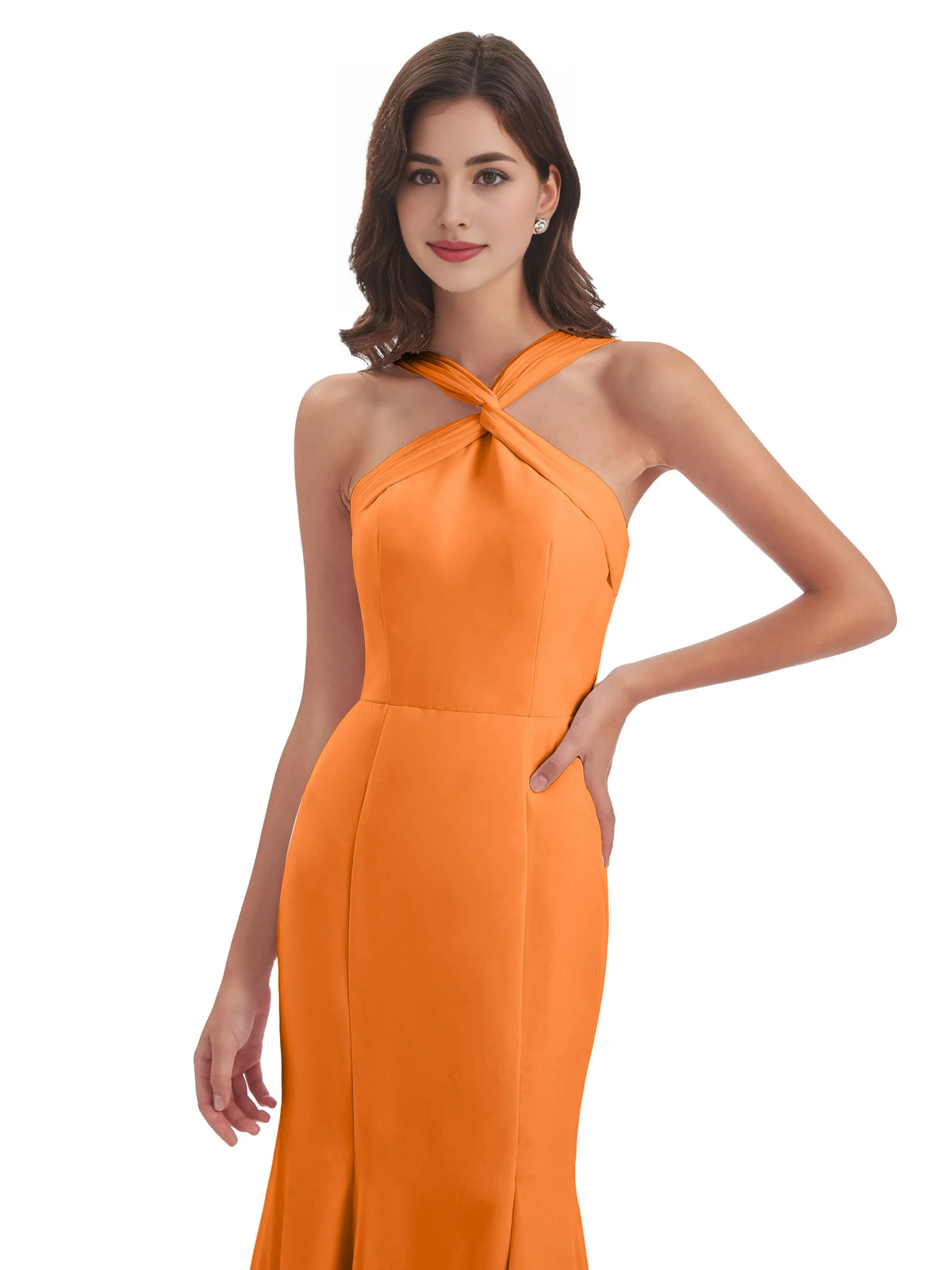 Mermaid Halter Chiffon Sleeveless High Slit Floor-Length Wedding Dress - Chloe Dress