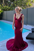 Mermaid V-Neck Open Back Floor-Length Evening Dress - Chloe Dress
