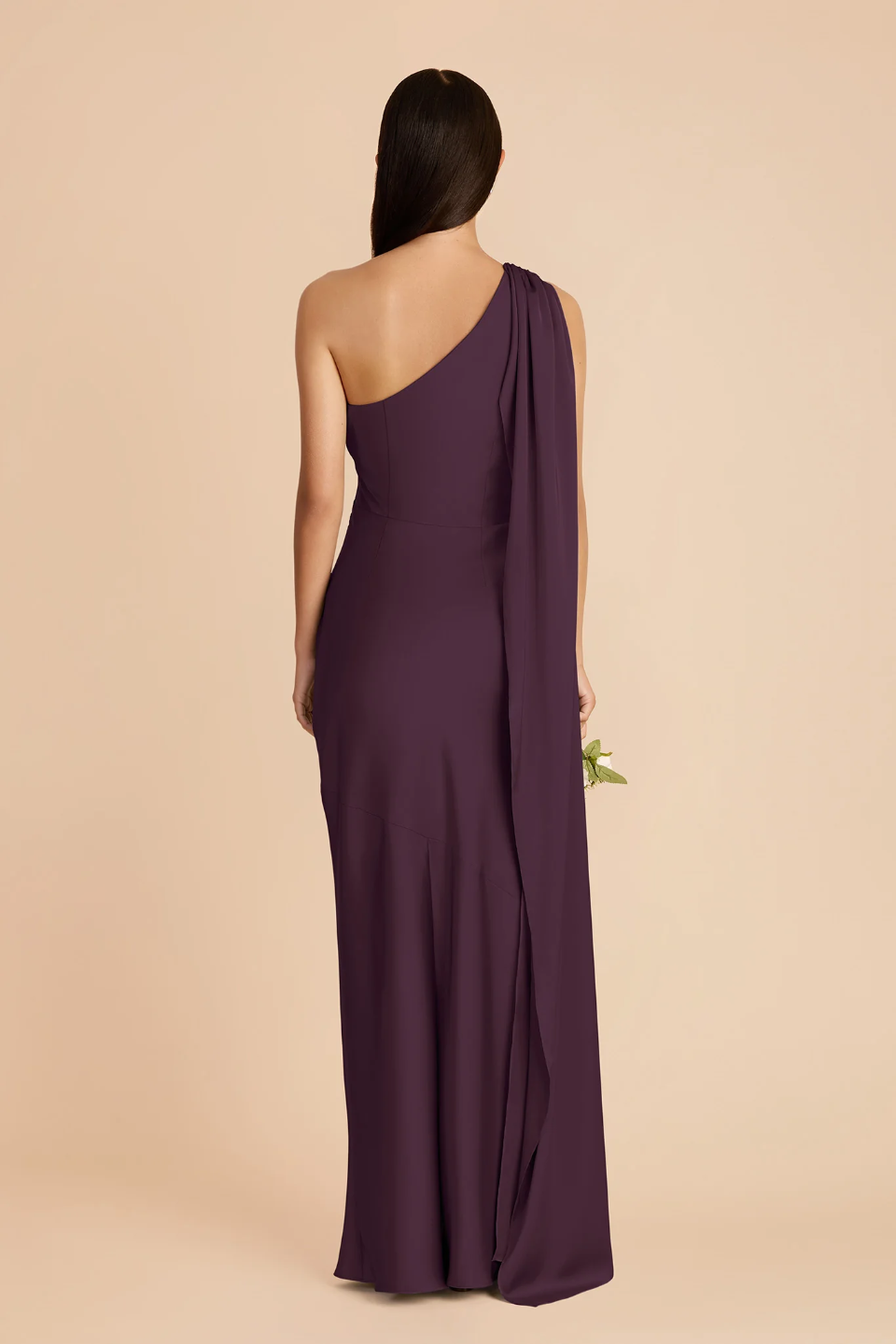 One-Shoulder Satin High Slit Wedding Dress - Chloe Dress