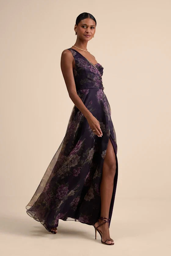 A-Line One-Shoulder Sleeveless Floor-Length Prom Dress - Chloe Dress