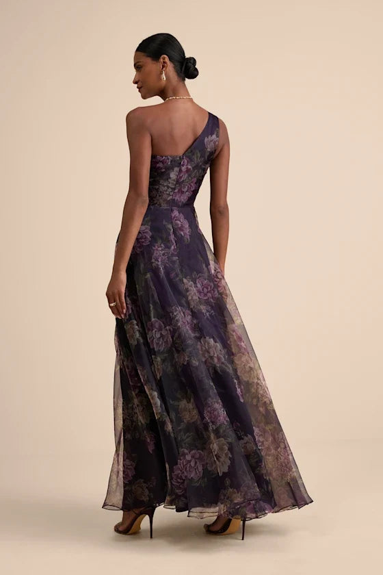 A-Line One-Shoulder Sleeveless Floor-Length Prom Dress - Chloe Dress
