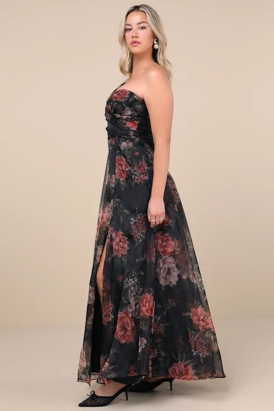 A-Line One-Shoulder Sleeveless Floor-Length Prom Dress - Chloe Dress