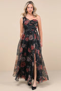 A-Line One-Shoulder Sleeveless Floor-Length Prom Dress - Chloe Dress