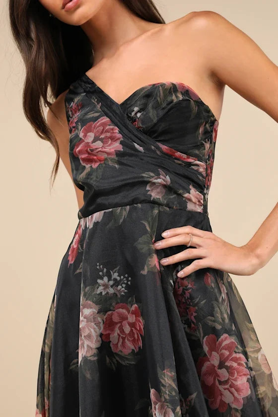 A-Line One-Shoulder Sleeveless Floor-Length Prom Dress - Chloe Dress