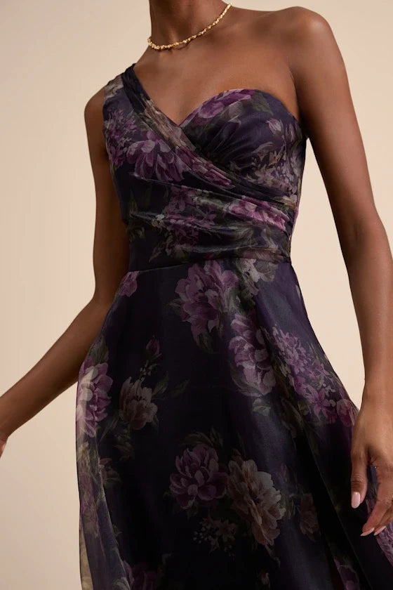 A-Line One-Shoulder Sleeveless Floor-Length Prom Dress - Chloe Dress