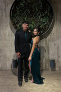 One-Shoulder Satin High Slit Prom Gown - Chloe Dress