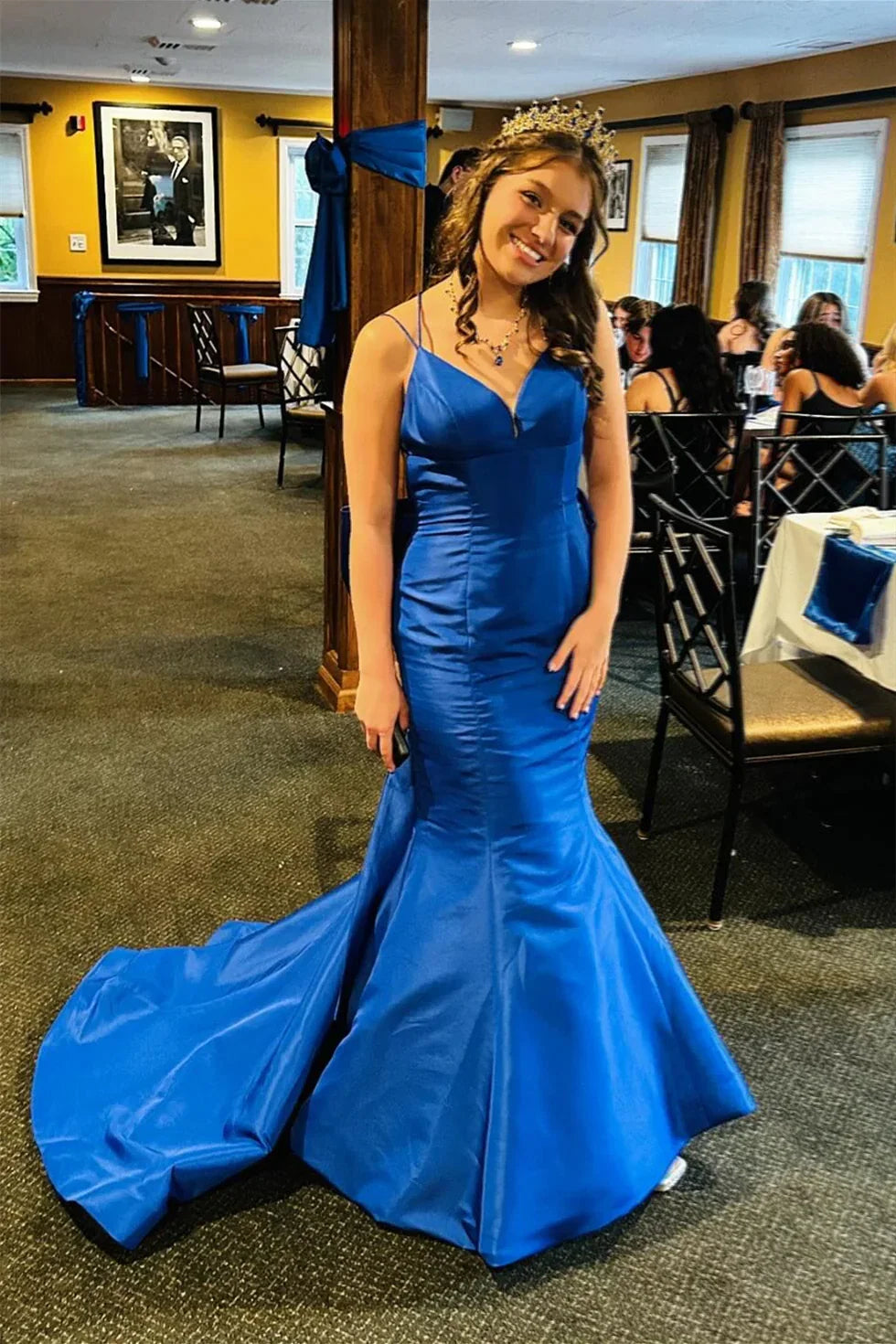 Mermaid Sweetheart Satin Train Prom Dress - Chloe Dress