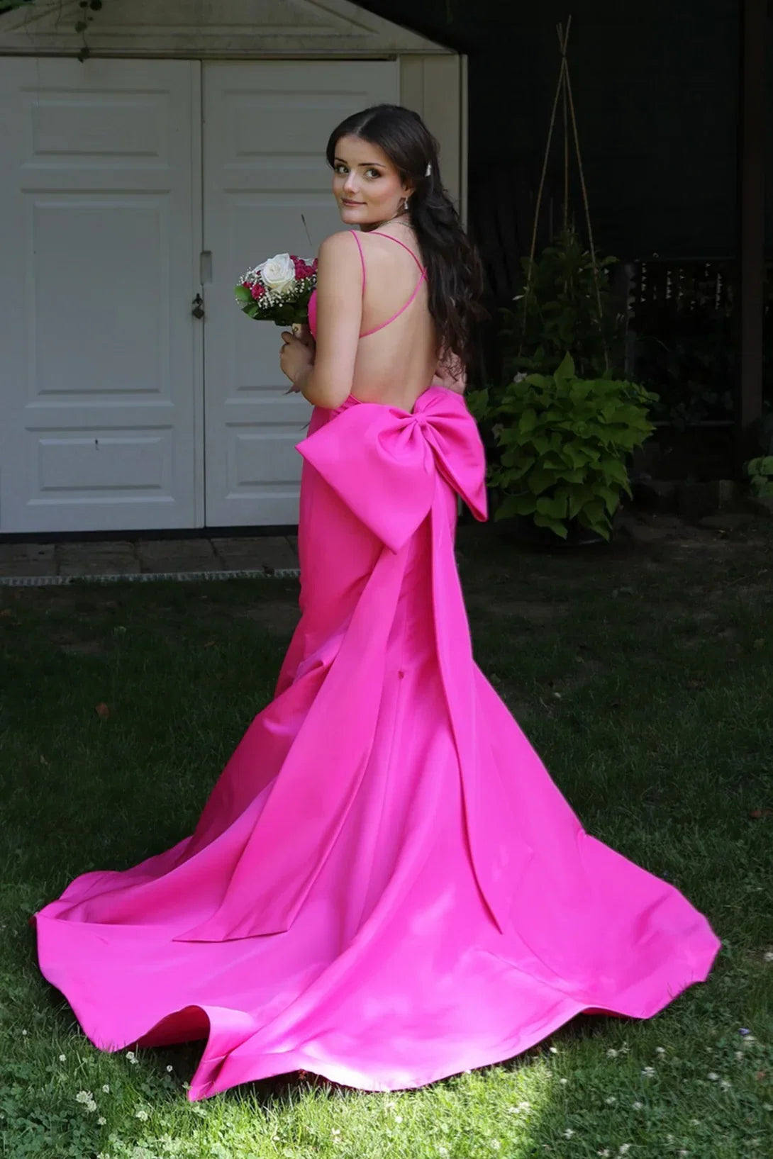 Mermaid Sweetheart Satin Train Prom Dress - Chloe Dress