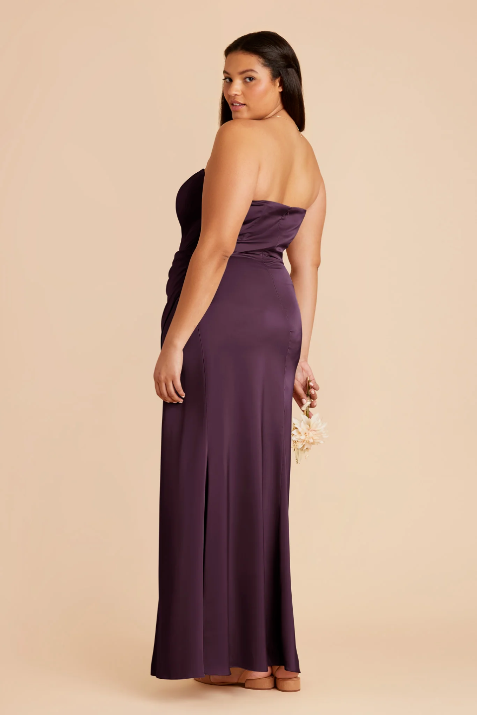 Strapless Satin High Slit Wedding Dress - Chloe Dress