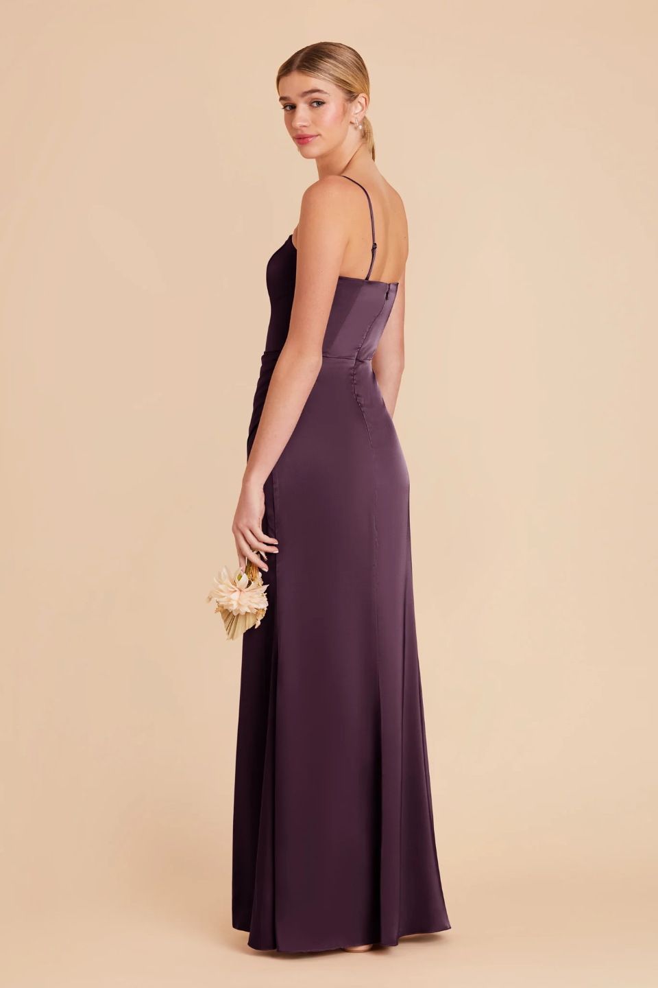 Strapless Satin High Slit Wedding Dress - Chloe Dress