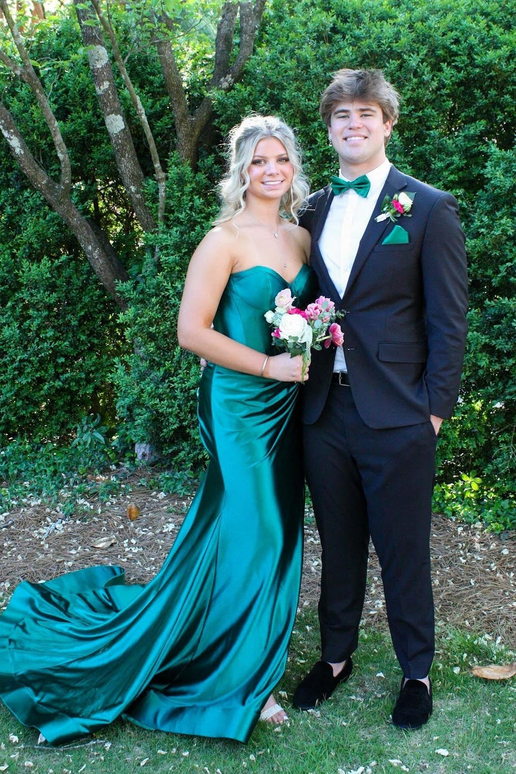 Mermaid Sweetheart Satin Lace-Up Back High Slit Prom Dress - Chloe Dress