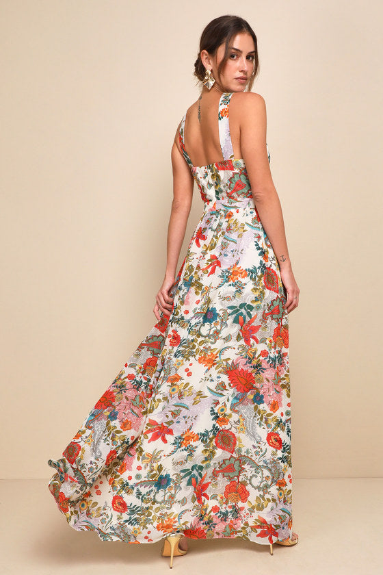 A-Line Halter Sleeveless Open Back Floor-Length Prom Dress - Chloe Dress
