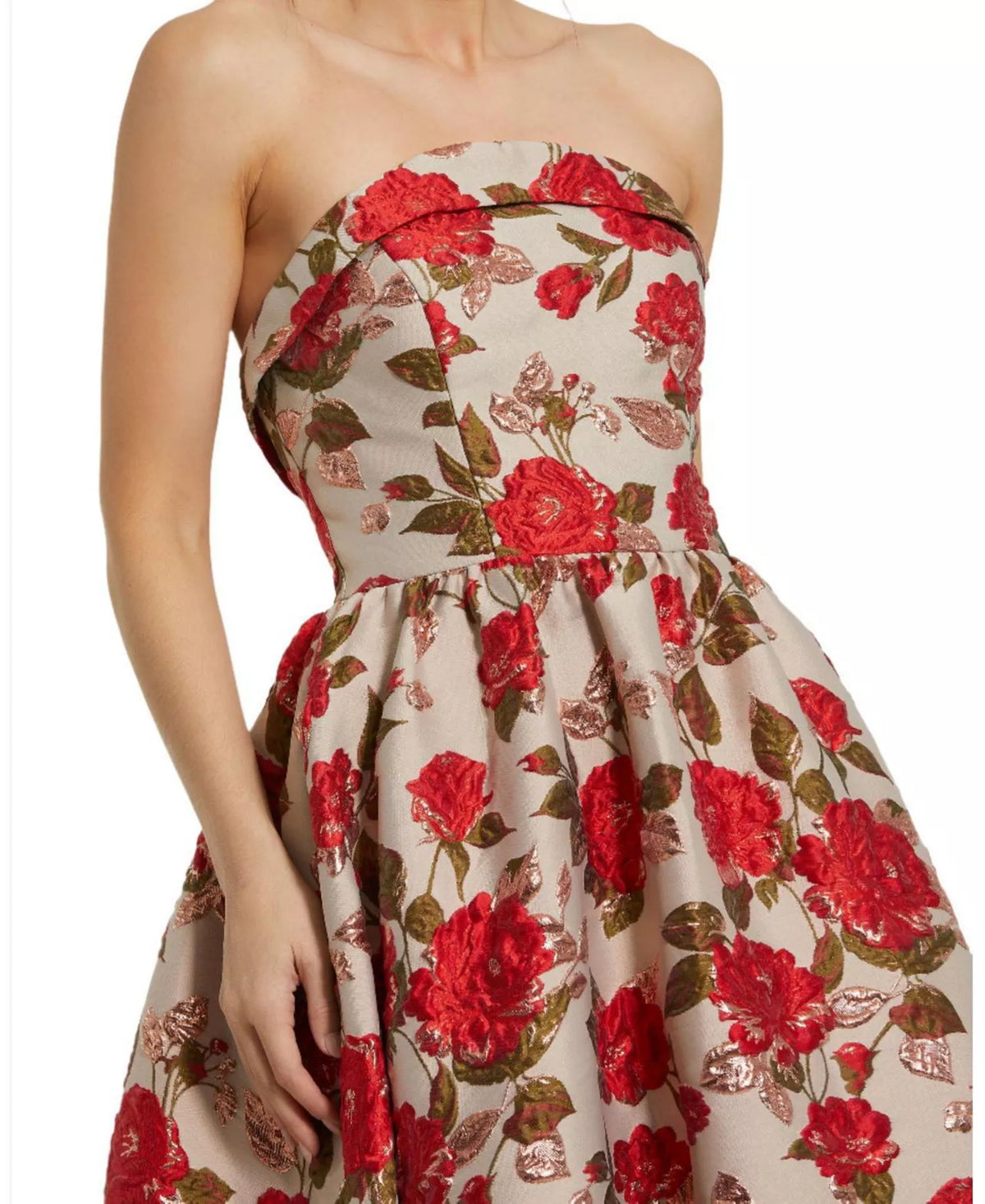 Ball Gown Strapless Open Back Tiered Floor-Length Prom Gown - Chloe Dress