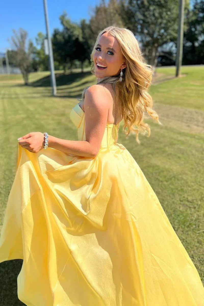 Ball Gown Sweetheart Satin Lace-Up Back Prom Gown - Chloe Dress