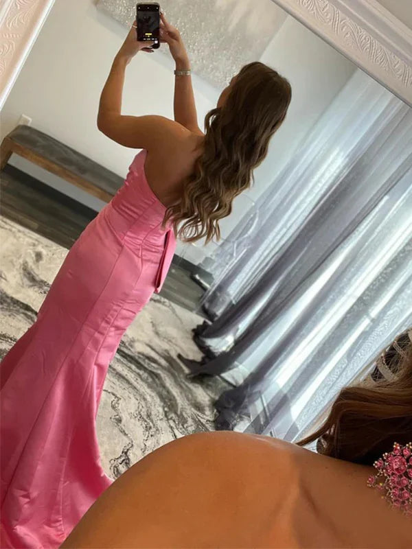 Mermaid Sweetheart Satin Open Back High Slit Floor-Length Evening Dress - Chloe Dress