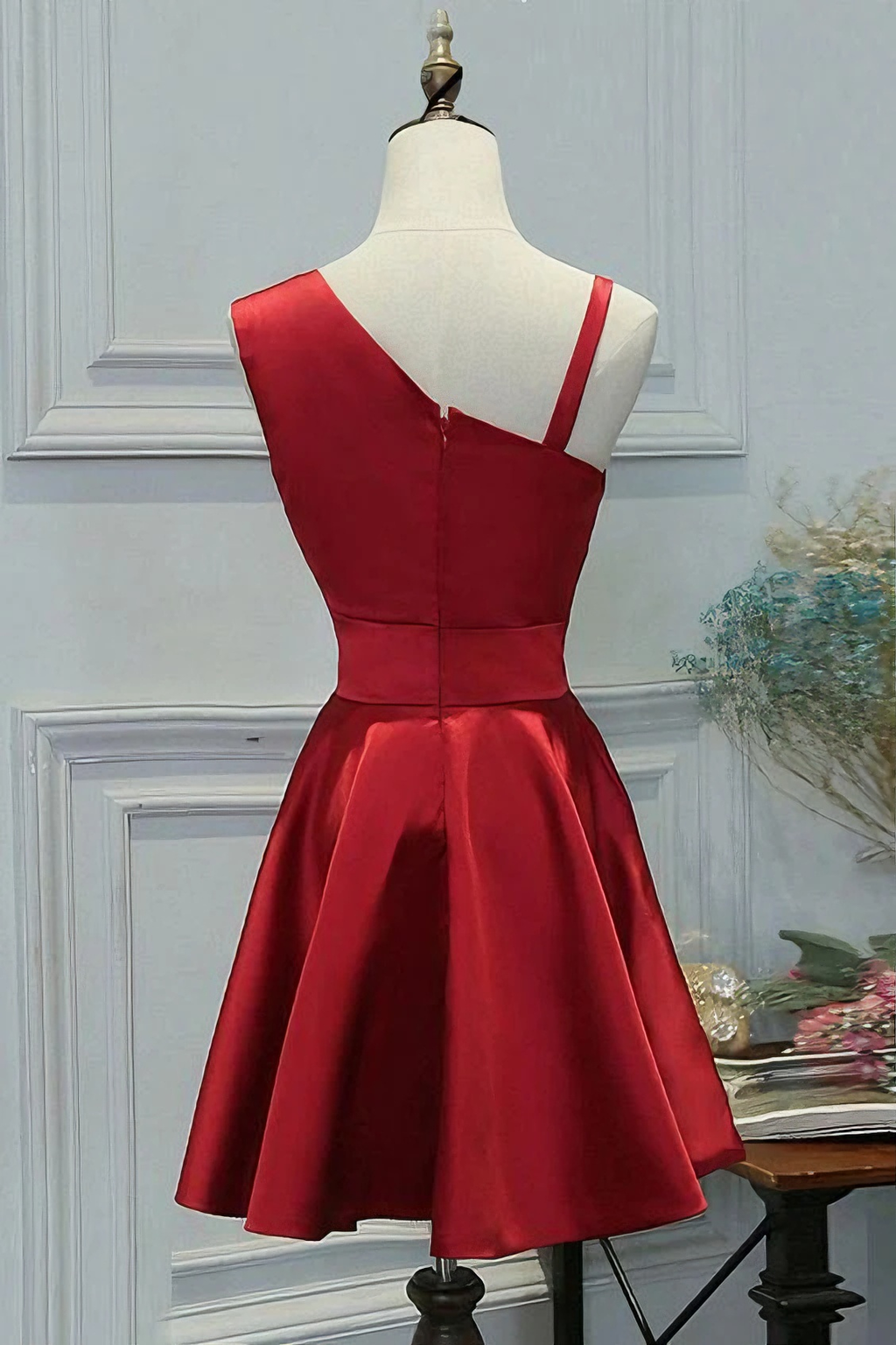 Satin Asymmetric Mini Formal Dress - Chloe Dress