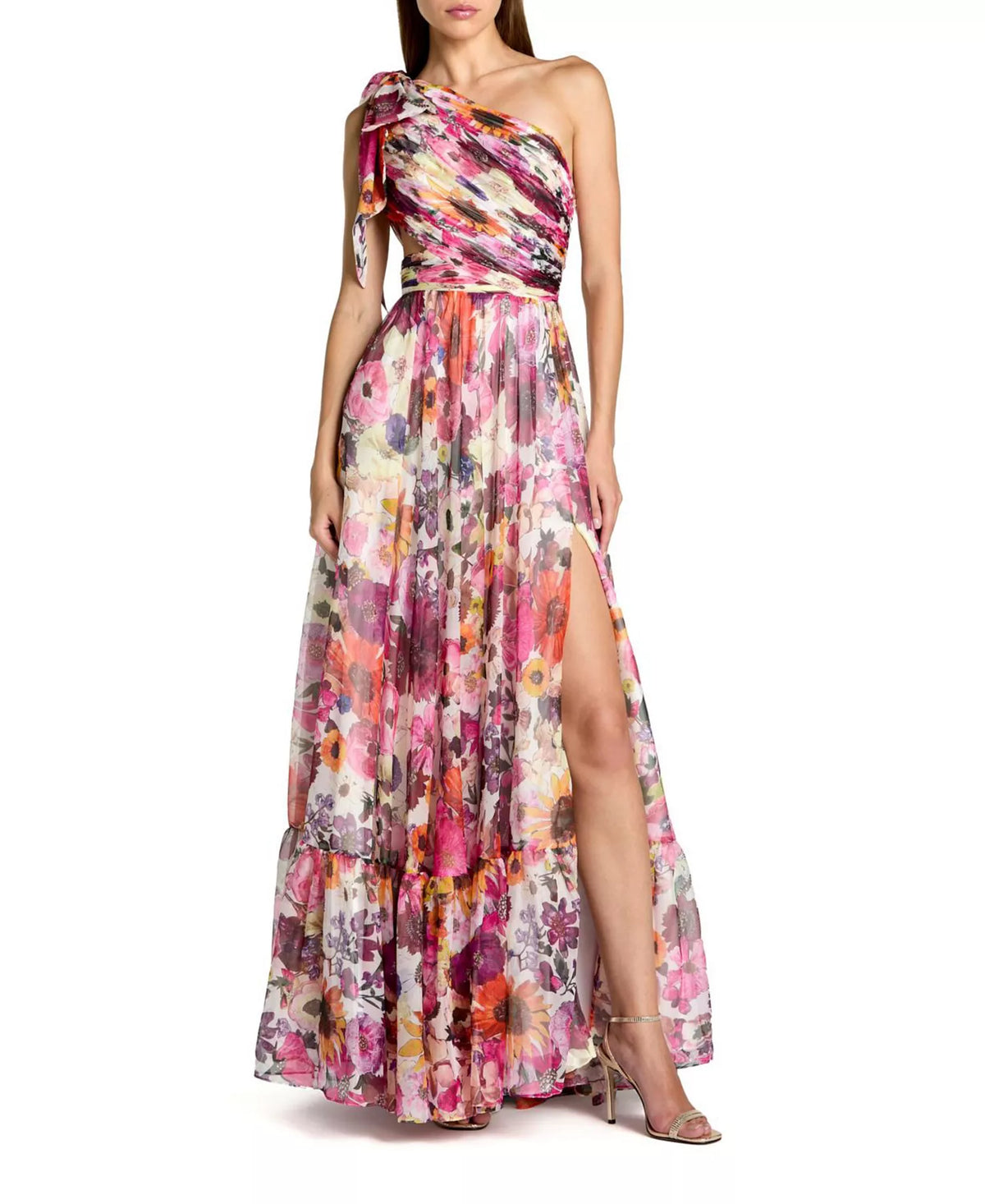 One-Shoulder Sleeveless Cutout Floor-Length Prom Dress - Chloe Dress