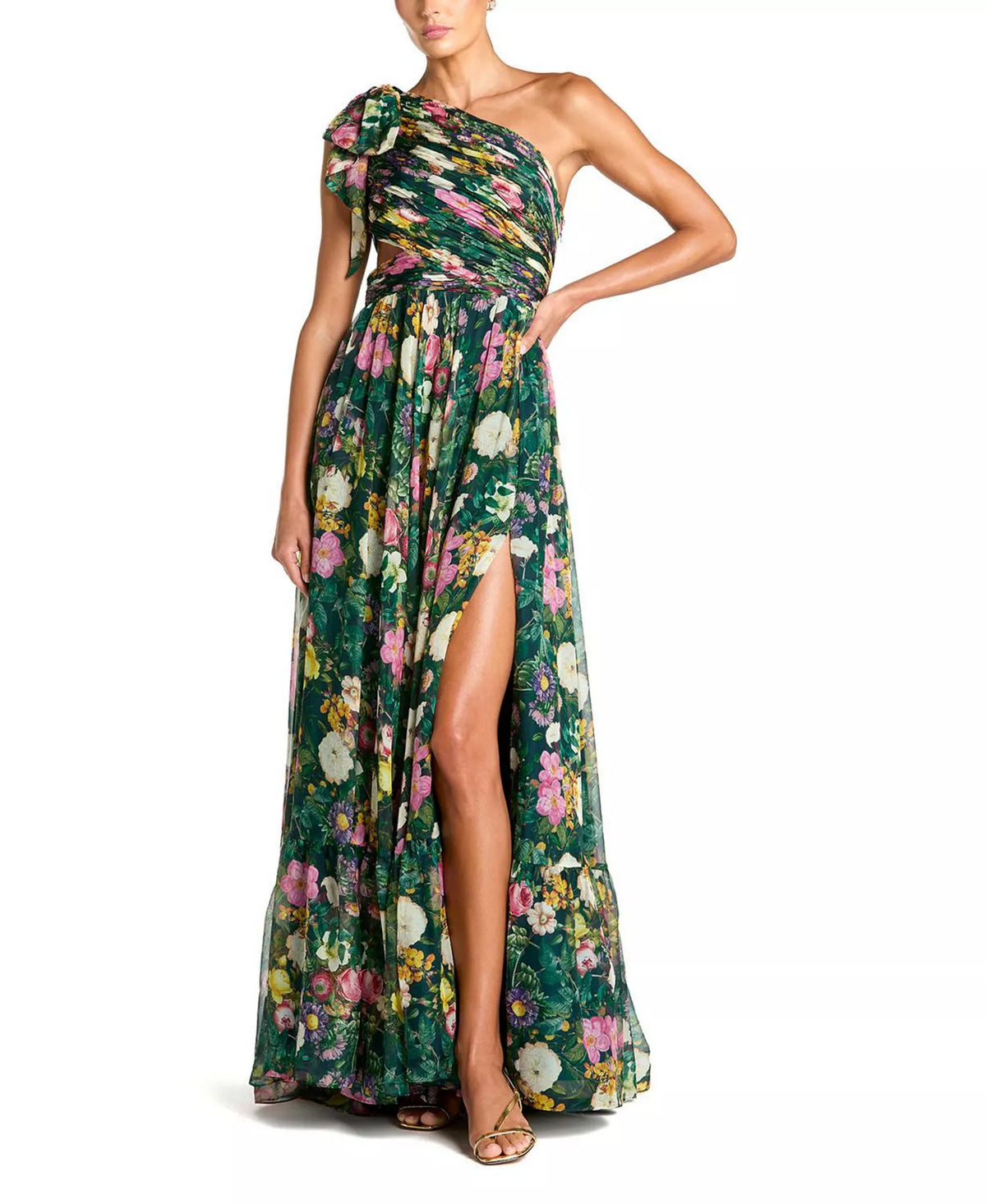 One-Shoulder Sleeveless Cutout Floor-Length Prom Dress - Chloe Dress