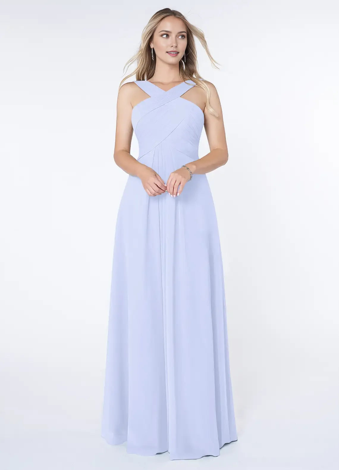 A-Line Halter Sleeveless Floor-Length Wedding Dress - Chloe Dress