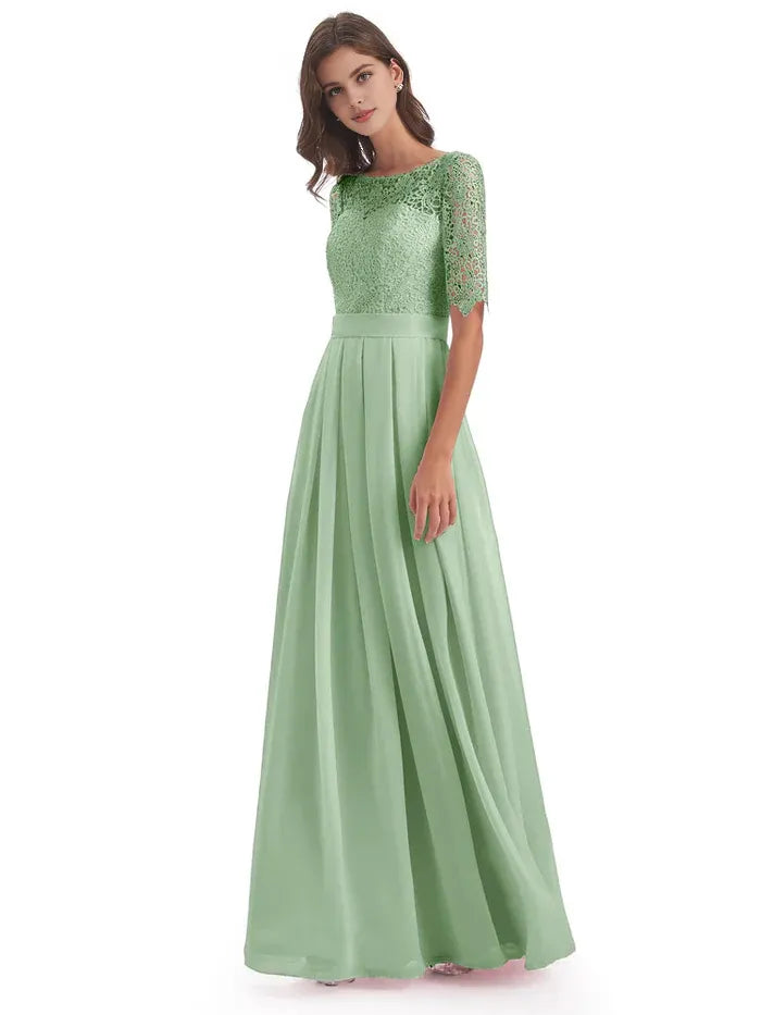 A-Line Chiffon Floor-Length Wedding Dress - Chloe Dress