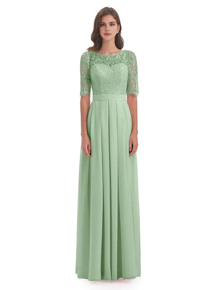A-Line Chiffon Floor-Length Wedding Dress - Chloe Dress