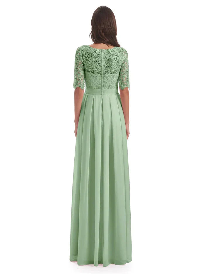 A-Line Chiffon Floor-Length Wedding Dress - Chloe Dress