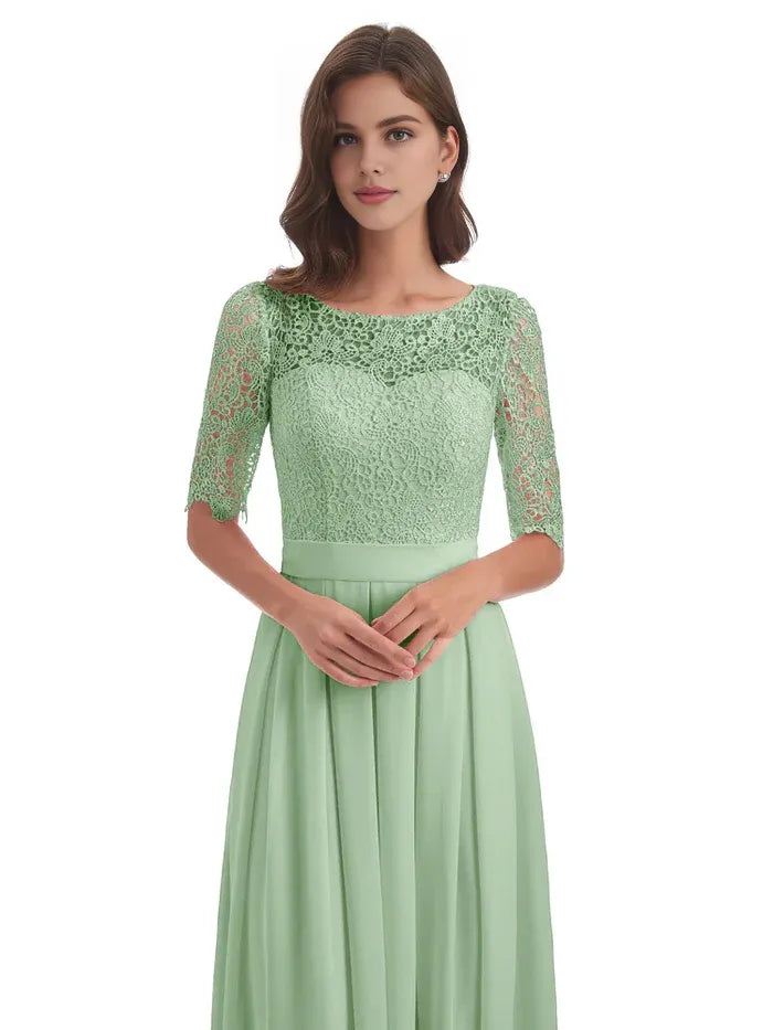 A-Line Chiffon Floor-Length Wedding Dress - Chloe Dress