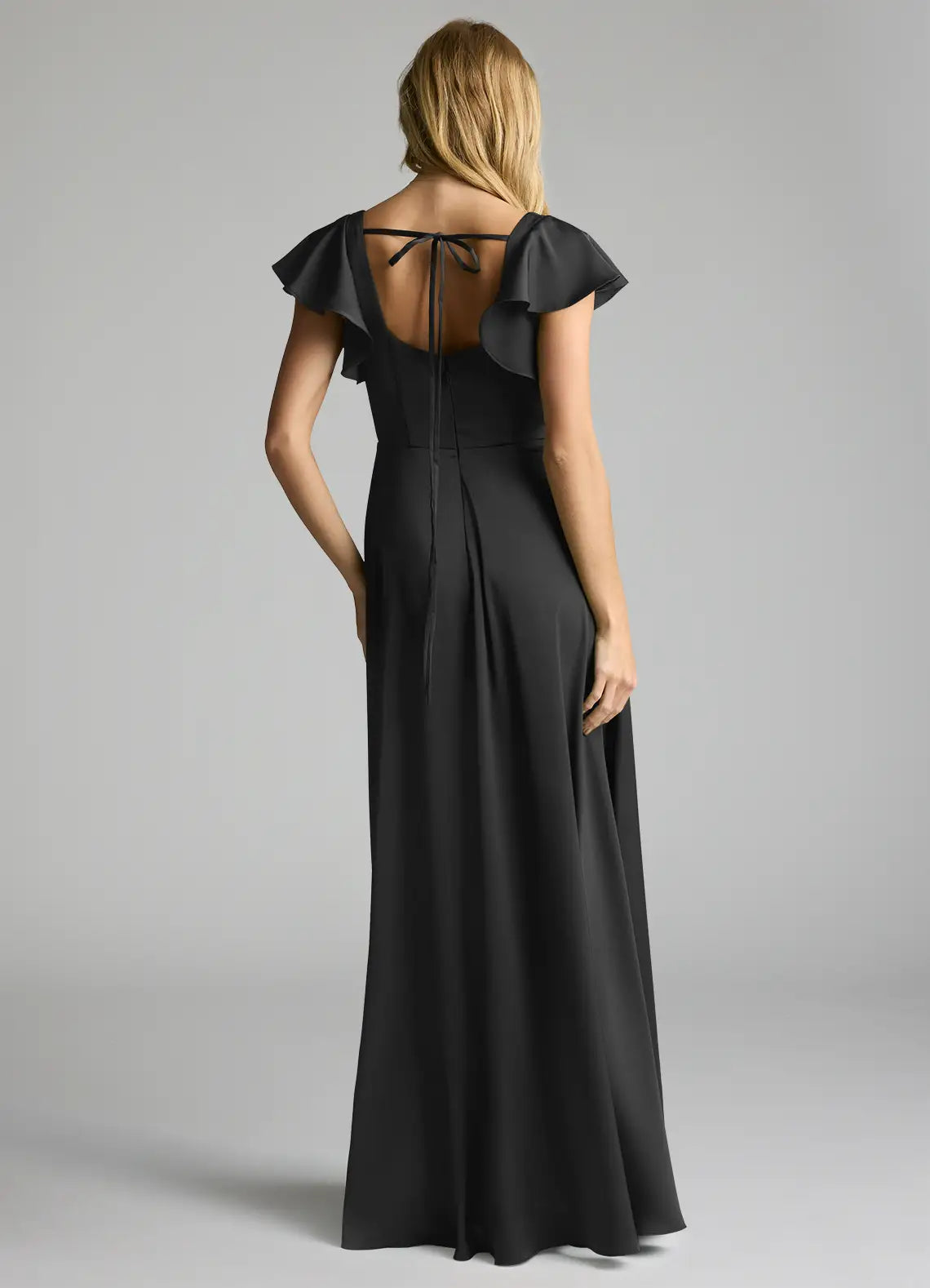 Square Neck Ruffled Wedding Dress - Chloe Dress
