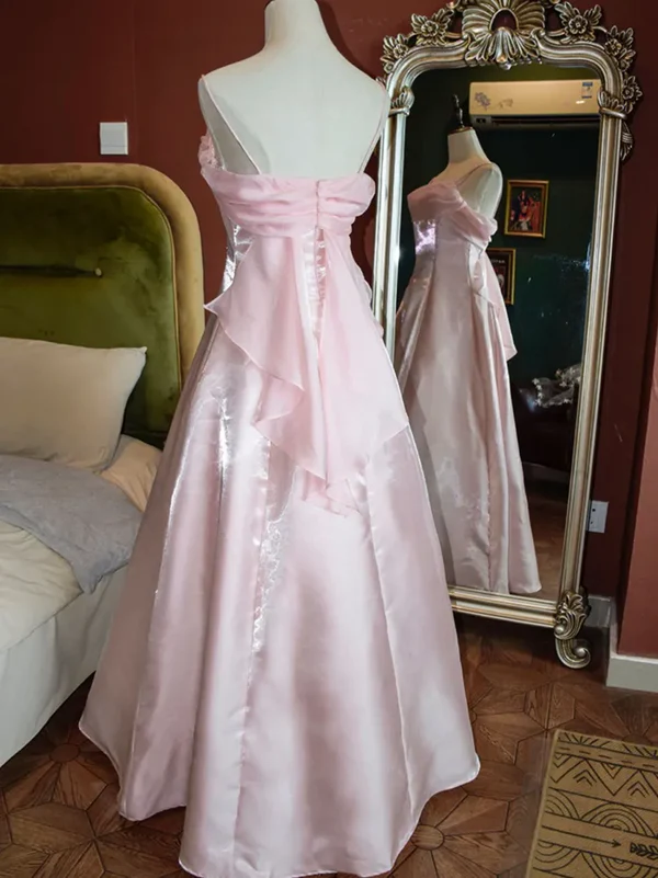 A-Line Spaghetti Strap Organza Floor-Length Evening Dress - Chloe Dress