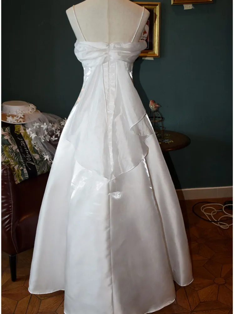 A-Line Spaghetti Strap Organza Floor-Length Evening Dress - Chloe Dress