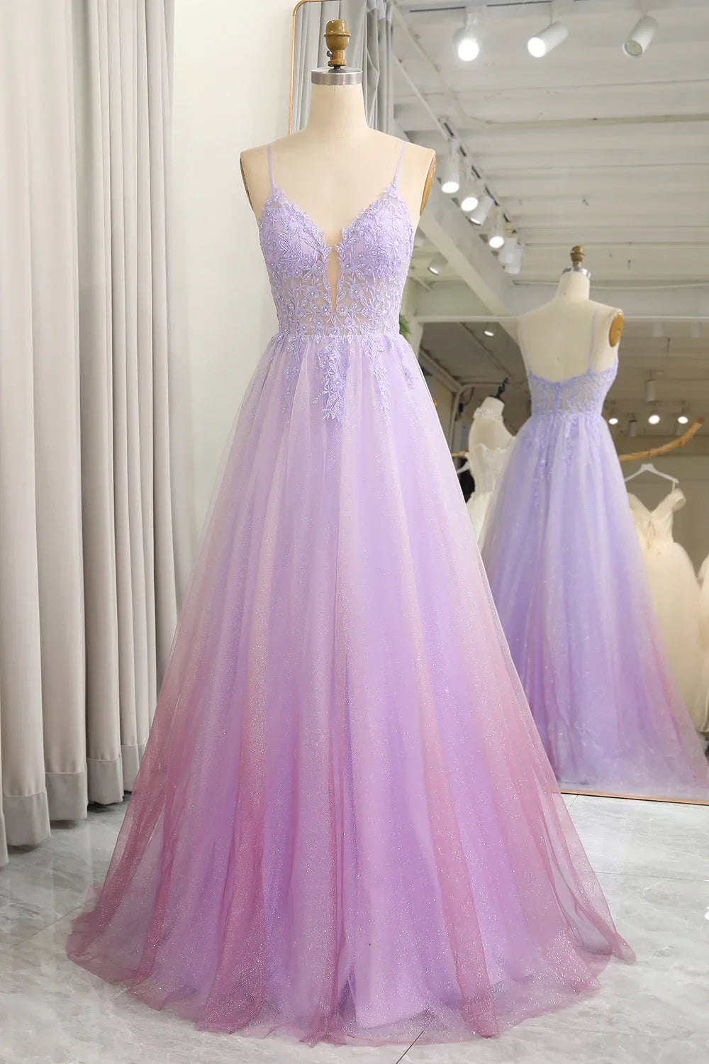 Purple A-Line Applique Ball Dress - Chloe Dress