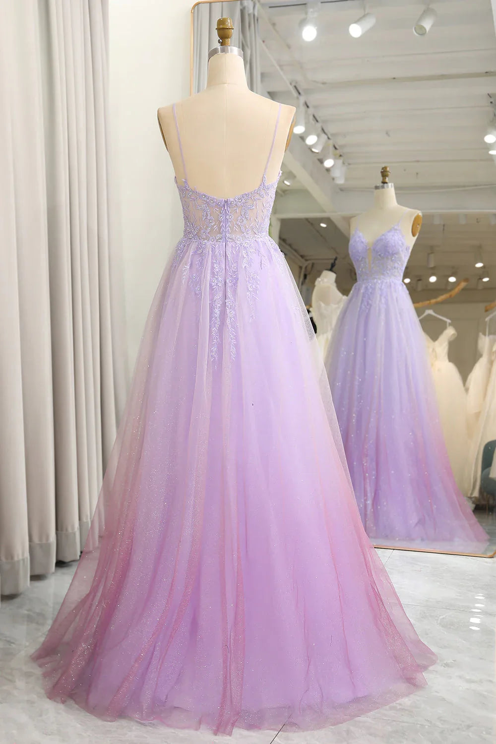 Purple A-Line Applique Ball Dress - Chloe Dress