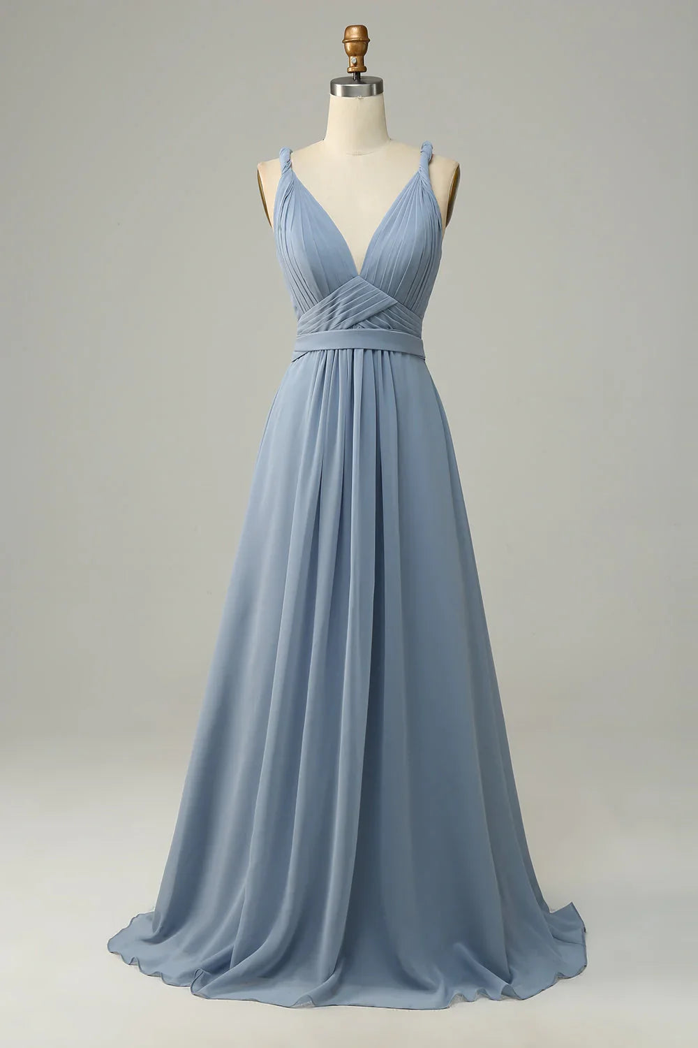 Blue A-Line V-Neck Wedding Dress - Chloe Dress