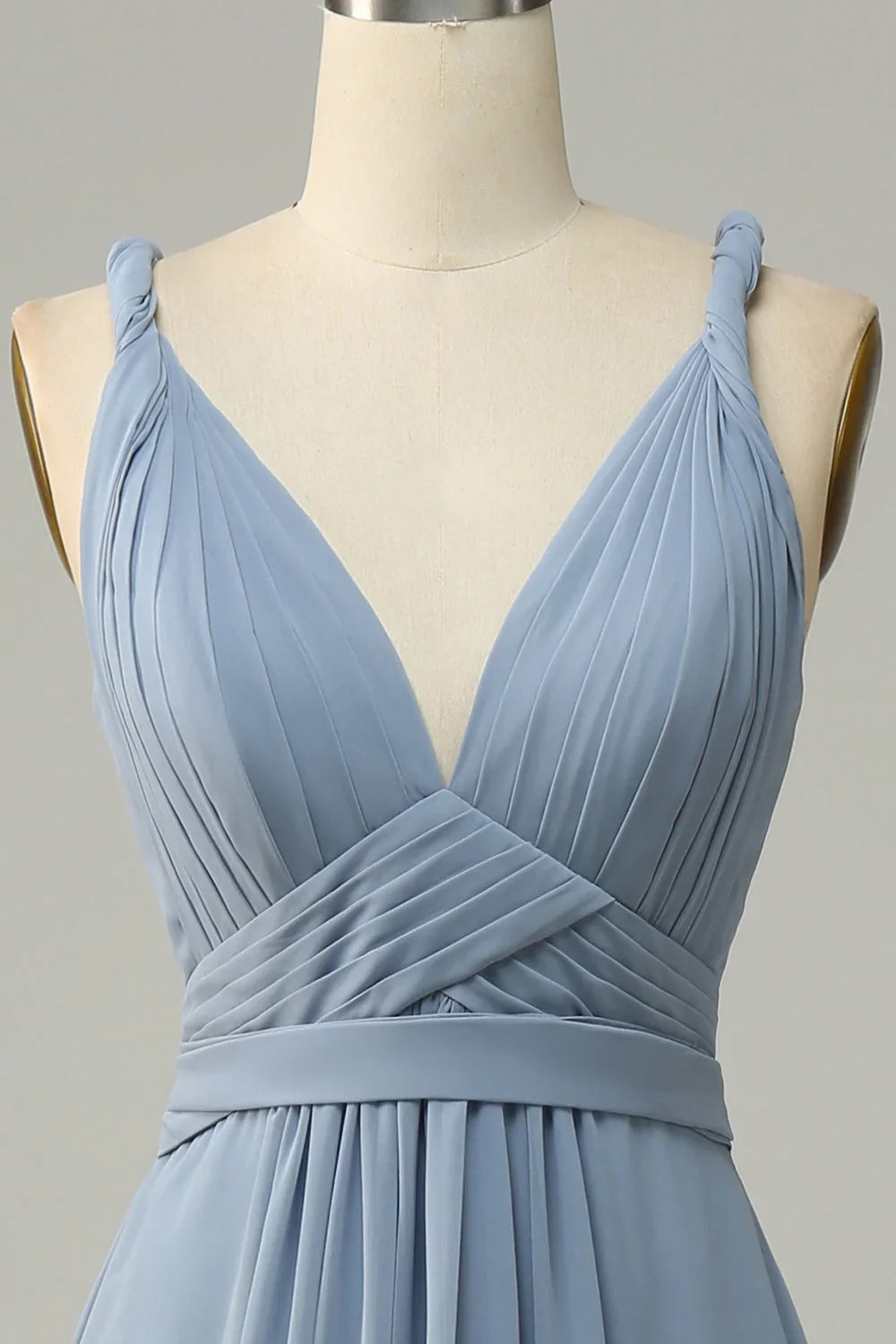 Blue A-Line V-Neck Wedding Dress - Chloe Dress
