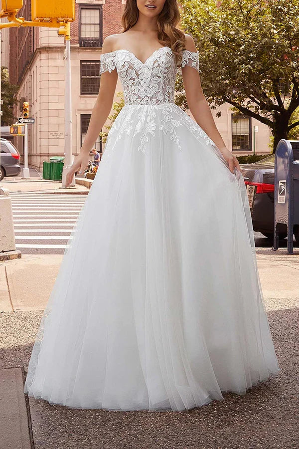 White Lace Wedding Dress - Chloe Dress