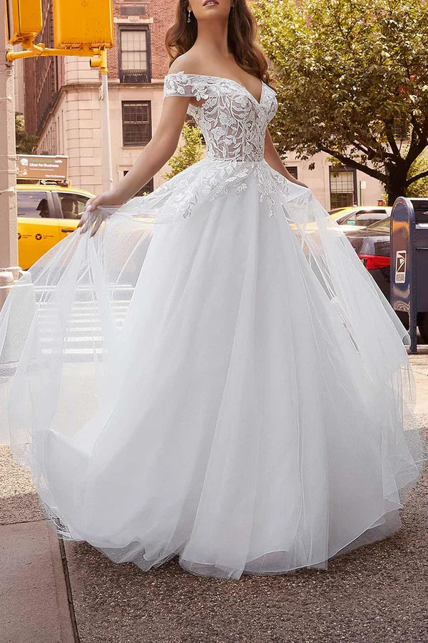 White Lace Wedding Dress - Chloe Dress