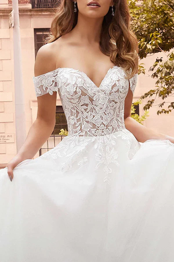 White Lace Wedding Dress - Chloe Dress